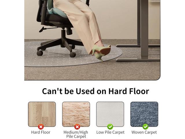 WASJOYE Office Chair Mat for Carpet, 36' Round Clear Home Carpet Chair Mat Protector Cover with Non-Slip Studded for Computer Desk Rolling Chair