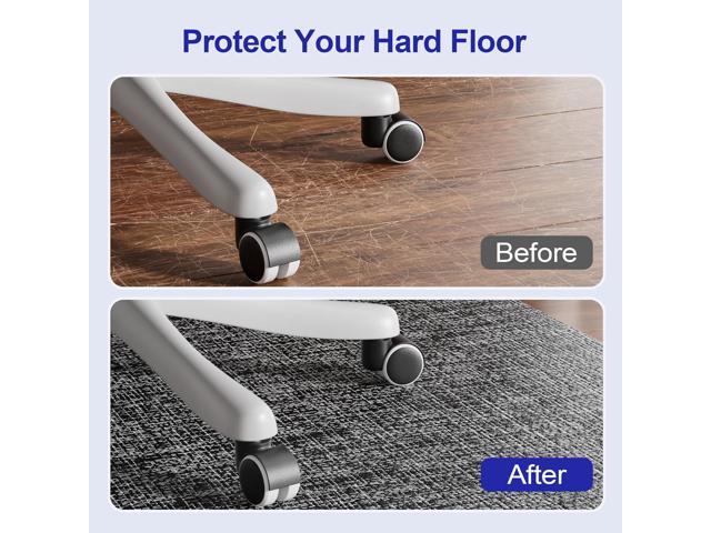 Delamu Office Chair Mat for Hardwood Floor, 35'×47' Non-Slip Woven PVC Computer Desk Chair Mat, Heavy Duty Hard Floor Protector for Rolling Chairs,...