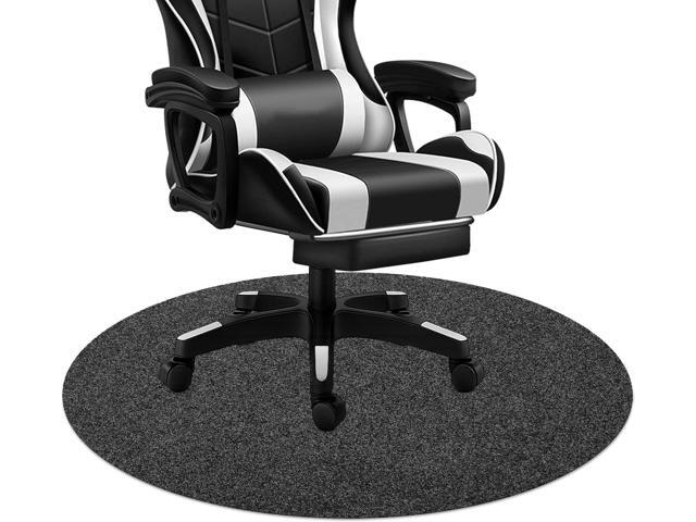 Office Chair Mat, 39'x39' Round Floor Protector Mat for Very Low Flat or No Pile Carpet/Hardwood Floor, Multi-Purpose Desk Chair Mat RugDark Grey
