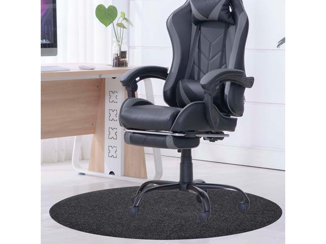 Office Chair Mat, 39'x39' Round Floor Protector Mat for Very Low Flat or No Pile Carpet/Hardwood Floor, Multi-Purpose Desk Chair Mat RugDark Grey