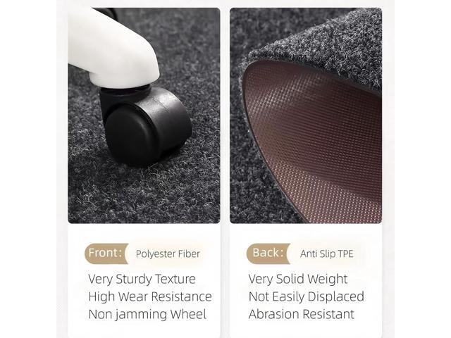 Office Chair Mat, 39'x39' Round Floor Protector Mat for Very Low Flat or No Pile Carpet/Hardwood Floor, Multi-Purpose Desk Chair Mat RugDark Grey