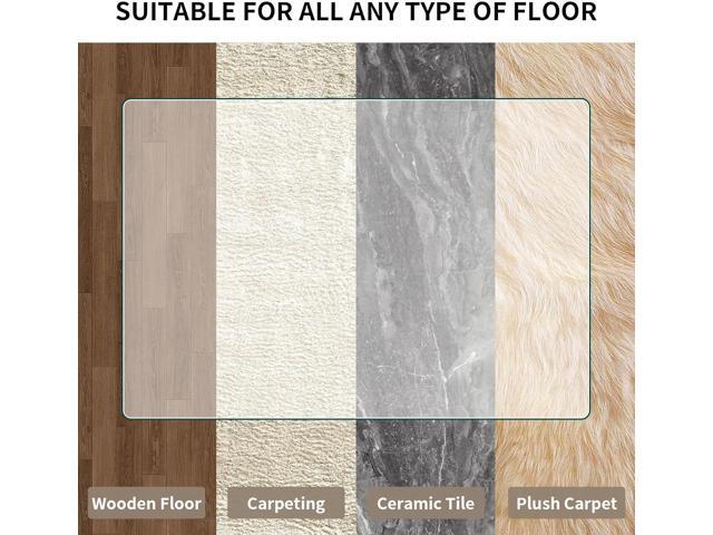 VOOBANG 40'x47' Tempered Glass Desk Chair Mat for Carpet, Glass Office Chair Mat - 5mm Thickness, Smooth Rolling, Scratch-Resistant, Clear...