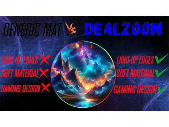 Gaming Chair Mat for Hardwood Floor Circle RGB Gaming Lights (Mountains 47) - Noise Cancelling, Anti-Slip Gamer Floor Mat Scratch Resistant...