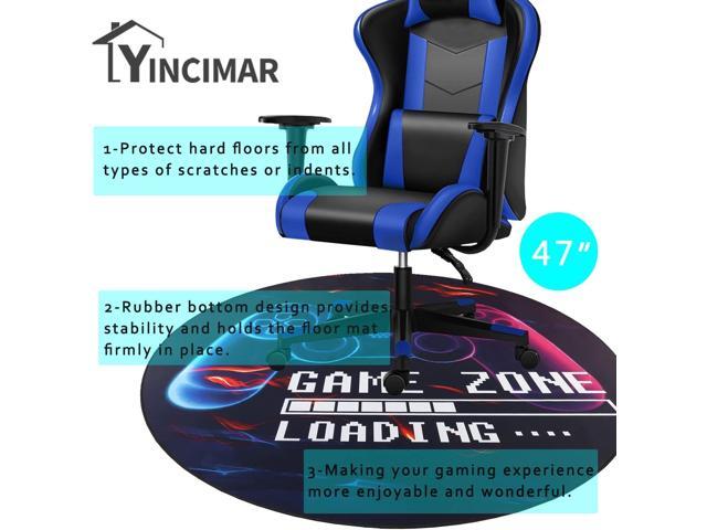 Yincimar Gaming Chair Mat for Hardwood Floor,Anti-Slip Floor Protector Game Controller Rubber Gaming Computer Chair Mat for Gaming Room Home Office...