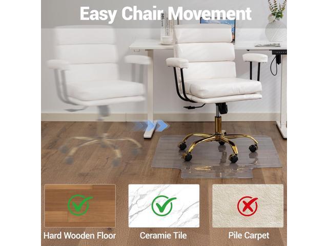 Office Chair Mat for Hardwood Floor 36' x 48', Clear PVC Floor Protector Mat for Rolling Chairs, Heavy Duty Transparent Desk Mat to Prevent...