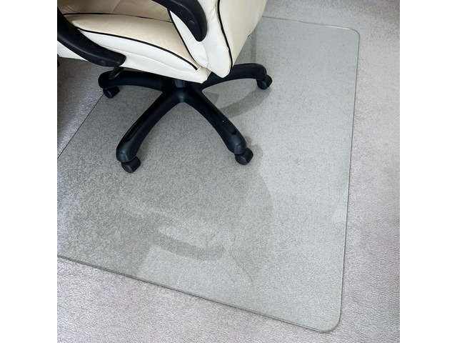 Marvelux Tempered Glass Office Chair Mat for Carpet & Hardwood Floors Clear Carpeted & Hard Floor Protector, Executive Thick Chair Mat for High &...