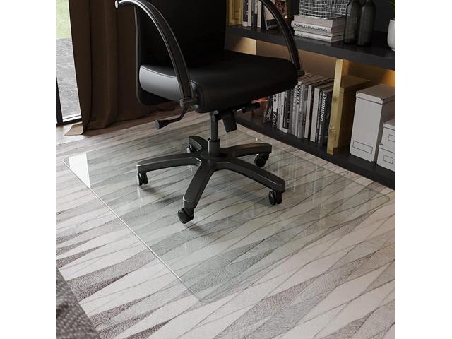 GLSLAND 36' x 46' Tempered Glass Chair Mat Heavy-Duty Floor Protector for Carpet & Hard Floors Scratch-Resistant Clear Office Mat 1/6' Clear