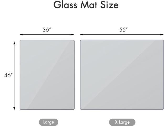 GLSLAND 36' x 46' Tempered Glass Chair Mat Heavy-Duty Floor Protector for Carpet & Hard Floors Scratch-Resistant Clear Office Mat 1/6' Clear