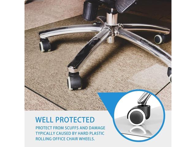 GLSLAND 36' x 46' Tempered Glass Chair Mat Heavy-Duty Floor Protector for Carpet & Hard Floors Scratch-Resistant Clear Office Mat 1/6' Clear