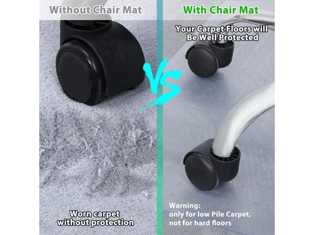 Office Chair Mat for Carpeted Floor 46 x 60 Clear Floor Protector Mat Anti Slip Computer Desk Chair Mat for Home Office (46 x 60 Rectangular)