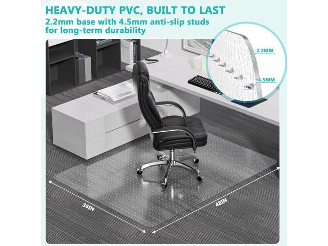 Office Chair Mat for Low Pile Carpet with Lip, 36' x 48' Clear Heavy Duty Plastic Floor Protector for Smooth Rolling Desk & Computer Chairs, Under...