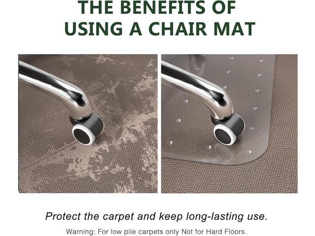 FuturHydro Desk Chair Mat for Flat to Low Pile Carpets, 45' x 53' Clear Office Home Floor Protector Mat, Transparent Mats for Office, Home and...