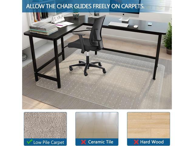 Office Chair Mat for Carpet, 36' x 48' Low Pile Carpet Protector Mat for Office Chair, Under Desk Office Mats for Rolling Chairs, Easy Glide,...