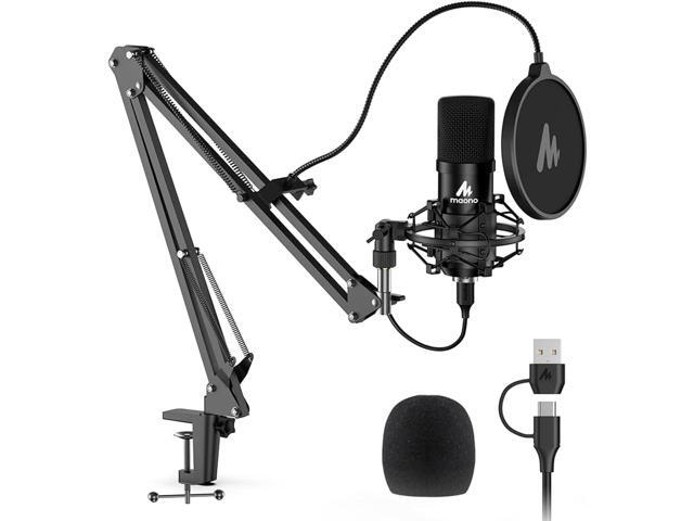USB Microphone, MAONO 192KHZ/24Bit Plug & Play PC Computer Podcast Condenser Cardioid Metal Mic Kit with Professional Sound Chipset for Recording,...
