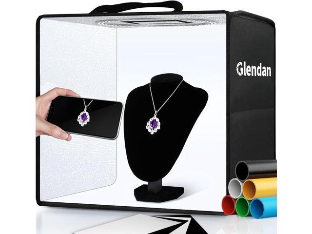 Glendan Portable Photo Studio Light Box,12'x12' Professional Dimmable Shooting Tent Kit with 112 LED Lights & 6 Backdrops for Jewelry and Small...