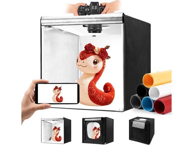 Photo Light Box, Portable 12/16/20/24/32 Inch Photo Studio LightBox, Shooting Tent Kit with 189 Light Beads and 6 Color Backdrops. Lightbox with 3...