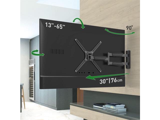 Barkan Long TV Wall Mount, 13-65 inch Full Motion Articulating - 4 Movement Flat/Curved Screen Bracket, Holds up to 79lbs, Extremely Extendable,...