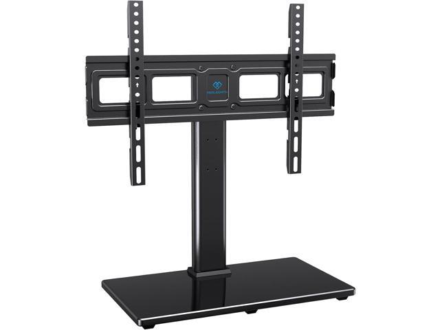 PERLESMITH Swivel Universal TV Stand Mount for 32-86 Inch LCD OLED Flat/Curved Screen TVs up to 99lbs-Height Adjustable Table Top TV Stand/Base.