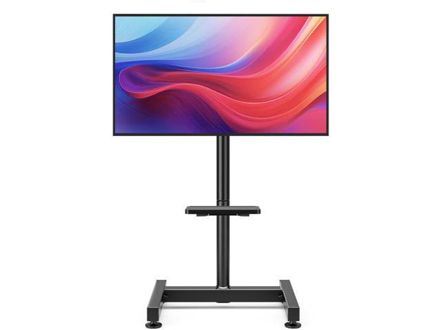 Floor TV Stand with Mount for 13-50 inch Screens, Tilting and Height Adjustable Floor Monitor Stand Mount, Portrait to Landscape, Portable TV Stand...