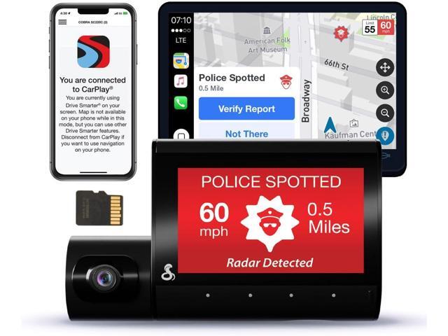 Cobra Smart Dual View Front and Cabin Dash Cam (SC 220C) - QHD 1440P Resolution, 360 Alerts, Parking Live View, Incident Reports, Emergency MayDay,.