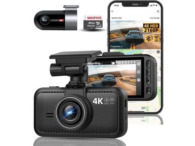 Miofive Dash Cam Car Front Rear 4K+4K WiFi Bluetooth Dash Cam with 64GB SD Card, Dual Car Camera with Parking Monitoring, Super Night Vision, HDR,...