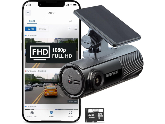 Thinkware F70 PRO Dash Cam 1080P FHD, Wi-Fi Car Camera, 140Â° Wide Angle, Super Night Vision, Smart Parking Mode, G-Sensor, Includes 32GB SD Card