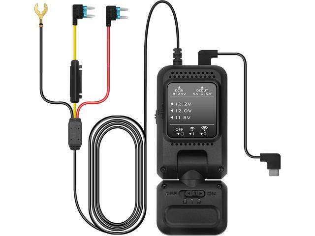 Dash Cam Hardwire Kit USB C Port,with Dual-Chip 360° Radar Sensor for 24H Parking Mode Dashcam, Dashboard Camera Car Charger Cable Kit 12V- 24V to...