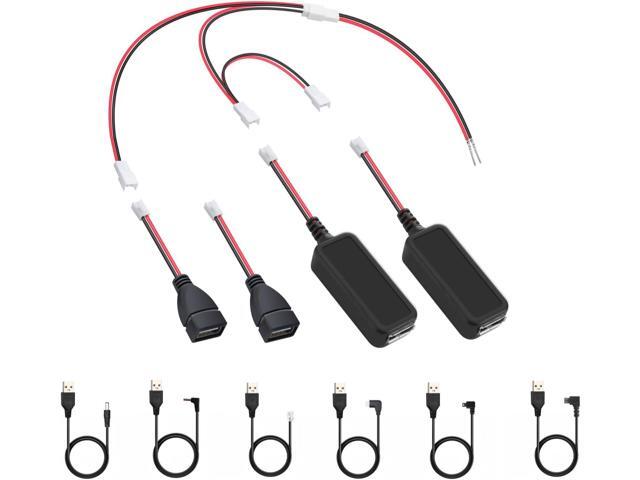 Radar Detector Cord hardwire kit,Dash cam Rearview Mirror Plug Cord,Install Three Devices at The Same time, Such as Baby Car Camera/Dash.