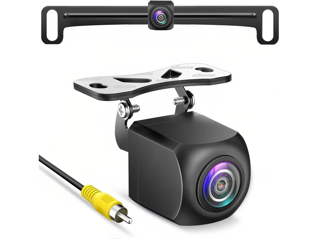 HD Backup Camera,Metal Housing 170 Degree Wide View Angle License Plate Rear View Camera for Car,Clear Night Vision IP69 Waterproof Rearview...