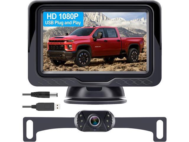 Backup Camera Ease Install for Car - USB Plug and Play, HD 1080P Rear View Camera Kit, Waterproof, Night Vision for Cars, Truck, SUV, Van, Camper