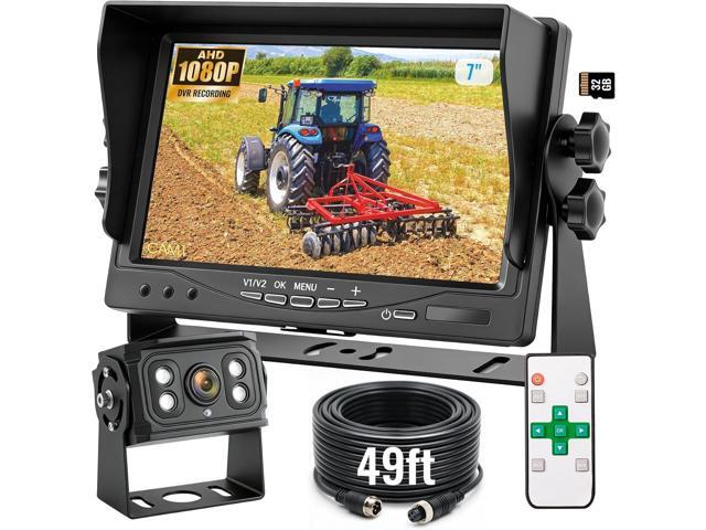 7' AHD1080P Wired Backup Camera System, DVR Rear View Camera, IP69 Waterproof IR Night Vision, 20G Vibration-Proof for...