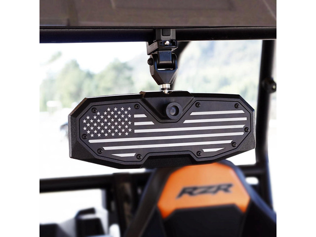UTV Rear View Mirror,2026 New Flag UTV Mirrors-High Density 360° Adjustable Angle for 1.5 to 2.0 in Round Roll Cage,Compatible with Polaris...