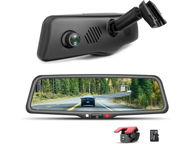 KBD OEM Rear View Mirror Camera, Mirror Dash Cam, 9.66' Touch Screen, Backup Camera, Parking Monitor, Night Vision, 2K Front & 1080P Rear...