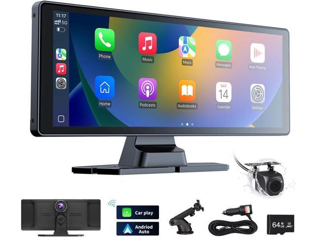 10.26' Carplay Screen for Car,4K Dash Cam,Portable Tablet for Apple Android Auto,Voice Touch Control GPS Navigation,Stereo Audio Radio,Rear Backup...