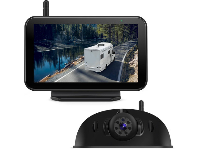 eRapta RV Backup Camera Wireless System for Furrion with 5-Inch Monitor 1080P, 1 Rear Camera, Wide-View, Video Recording, IR Night Vision, IP69...