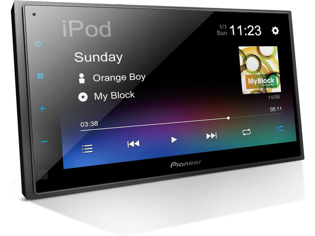 Pioneer DMH-130BT 6.8' Resistive Touchscreen, Double Din Bluetooth, Backup Camera, USB, FLAC, AM/FM Radio, Short Chassis, 50W x 4 Output, Steering...