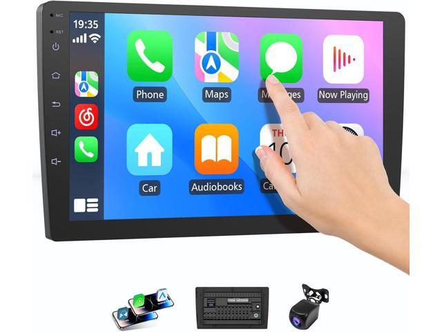 Wireless Double Din Car Stereo with Bluetooth, Wireless CarPlay and Android Auto, Backup Camera, GPS Navigation, Free APK Download and Deletion,.