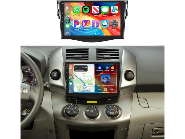 Car Radio Stereo for Toyota RAV4 2007-2011 2+64G, 9' Touch Screen/Android 15/Wireless CarPlay/Android Auto/DSP EQ/GPS/WiFi/Bluetooth/FM/RDS/SWC/HD...