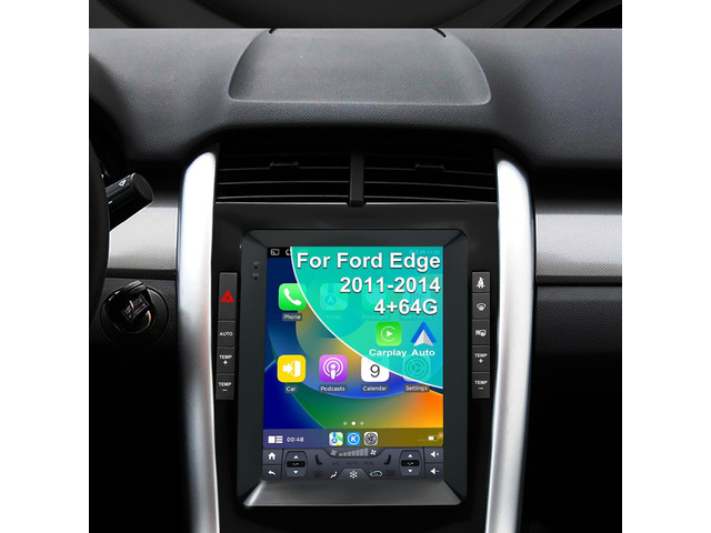 4G+64G Car stereo For Ford Edge Radio Upgrade 2011 2012 2013 2014, 9.7 Inch Tesla Style Touch Screen radio Replacement, Built-In Wireless Carplay...