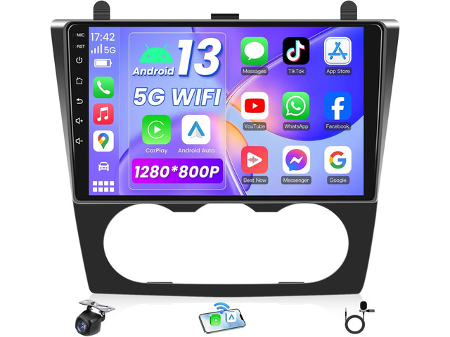 Car Stereo Radio for Nissan Altima 2007-2012: 5G WiFi Wireless CarPlay Android Auto Upgrade 9 Inch 1280 * 800 HD Touchscreen Bluetooth 1080P Backup...
