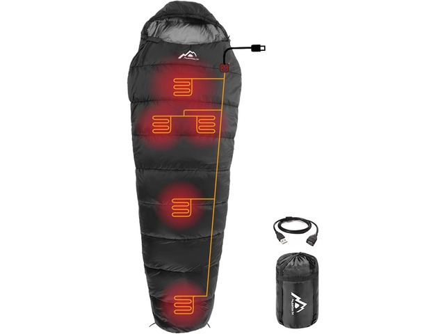 Heated Sleeping Bag 5pcs Multi USB Power Support Heating Pads,Operated with Battery Power Bank or Other USB Power Supplies, Portable Compact Bag,...