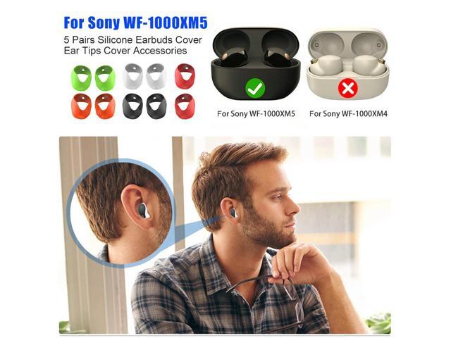 5 Pairs Silicone Earbuds Cover Anti-Slip Ear Tips Cover Accessories Replacement Earphone Ear-Tips for WF-1000XM5 Headphones
