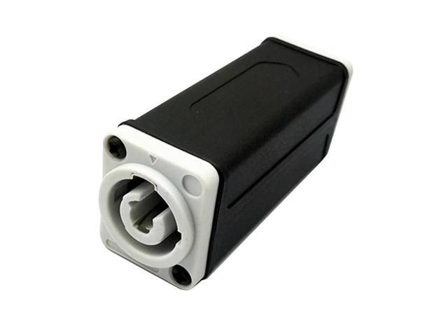 LED PowerCon AC Coupler Adapter Extender Connector Speakon Panel Mount Straight Adapter White to White