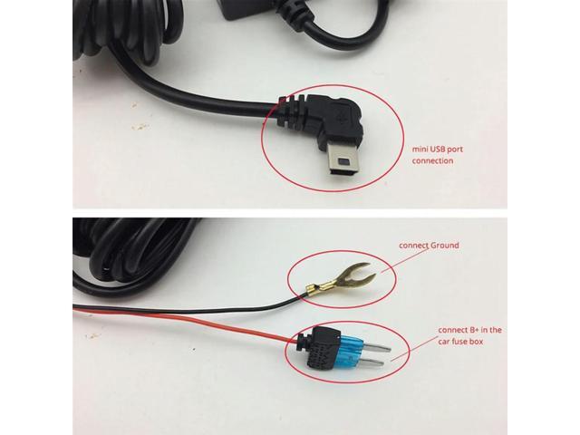 12/24V To 5V Car Dash Cam Wire 3.2M Mirror DVR Hardwire Cable Kit Video Recorder Mini Micro-USB Charger Line