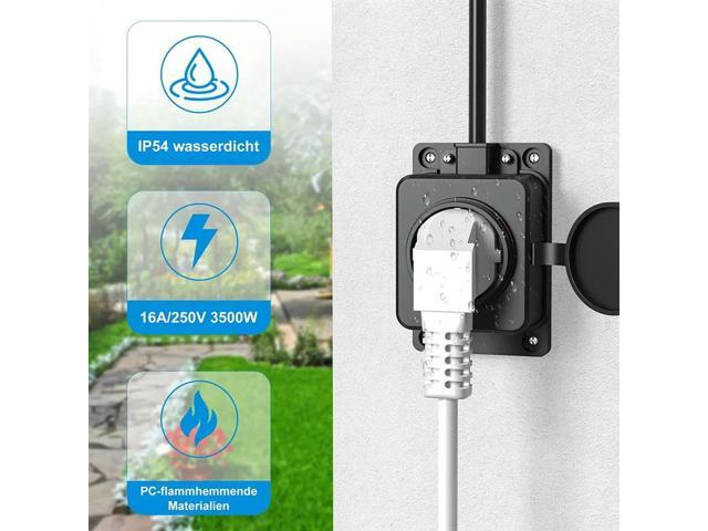 European Outdoor Waterproof Socket With Rain Cover Extension Power Strip For Garden