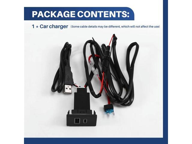 Car Charger USB TYPE-C Charger Fast Charging Socket Input Adapter Audio Radio U-Disk Flash Socket For Toyota Corolla