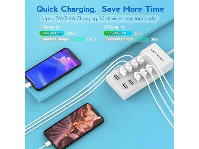 USB Wall Charger USB Charging Station USB Charger Desktop USB Rapid Charger For Multiple Devices EU Plug