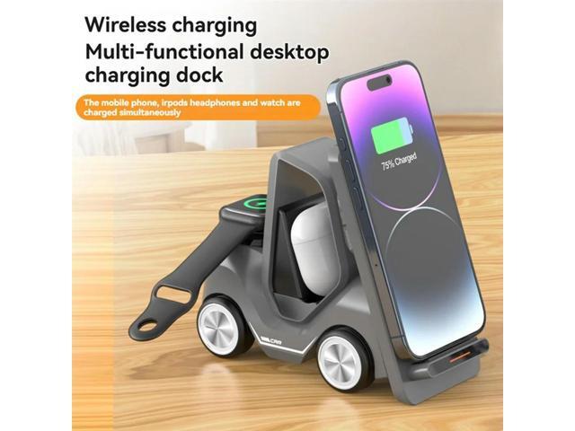 Small Forklift Wireless Charger Fast Charging Charging Station 3 In 1 High Speed Charger Base Stand For Cell Phone