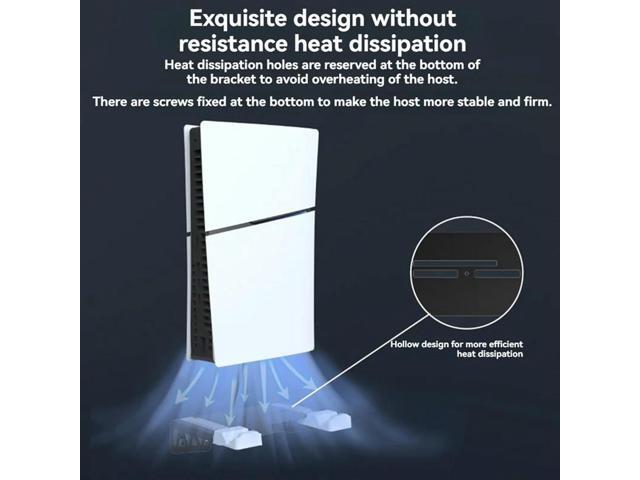 For PS5 Wall Mount Charging Station With Headset Holder Wall Charger Stand For PS5 & PS5 Slim, Disc & Digital