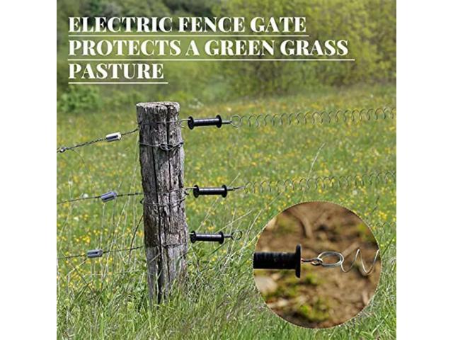 8 Pieces Electric Fence Gate Handle Kit Electric Fence Gate Kit Anchors Spring Gate Handle Kit